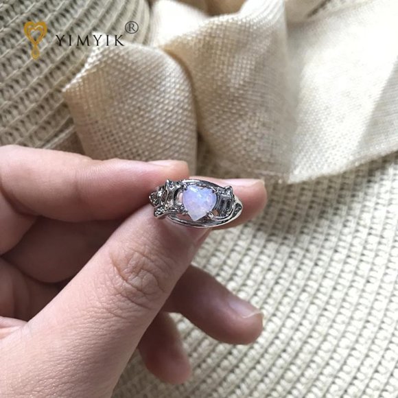 💎NWT "Mom" Opal heart Ring (size 5) - Picture 2 of 4